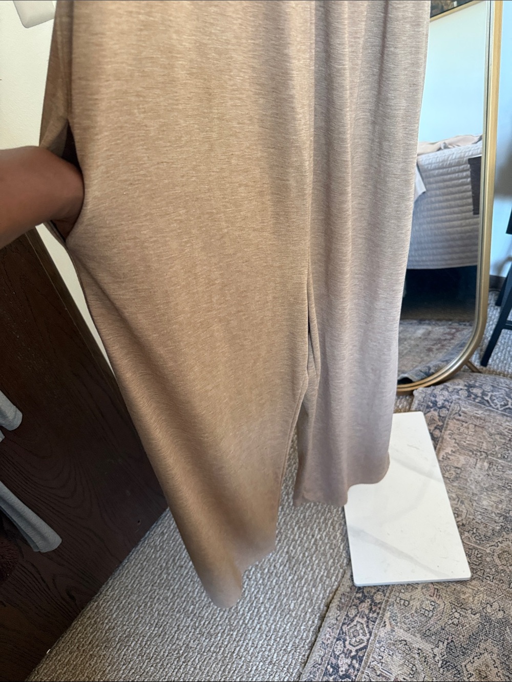 Women's Sleeveless Maxi Jumpsuit Dress in Taupe - Picture 3 of 4